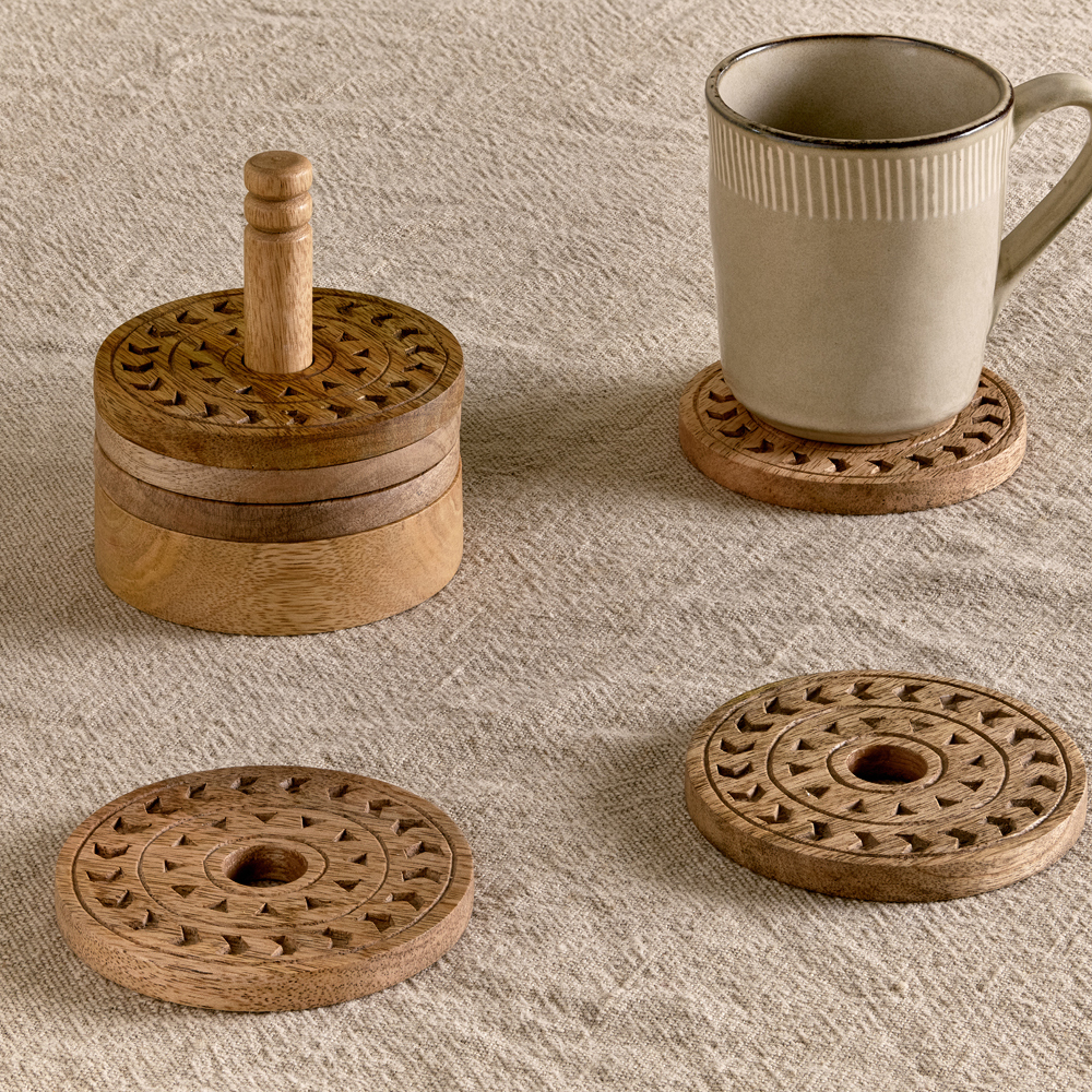 Nkuku Anali Mango Wood Coasters